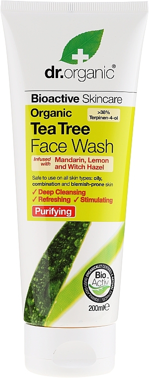 Tea Tree Cleansing Gel - Dr. Organic Tea Tree Face Wash — photo N1