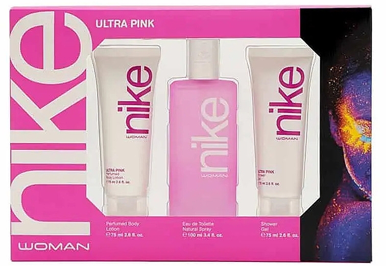 Nike Woman Ultra Pink - Set (edt/100ml + b/lot/75ml + sh/gel/75ml) — photo N1