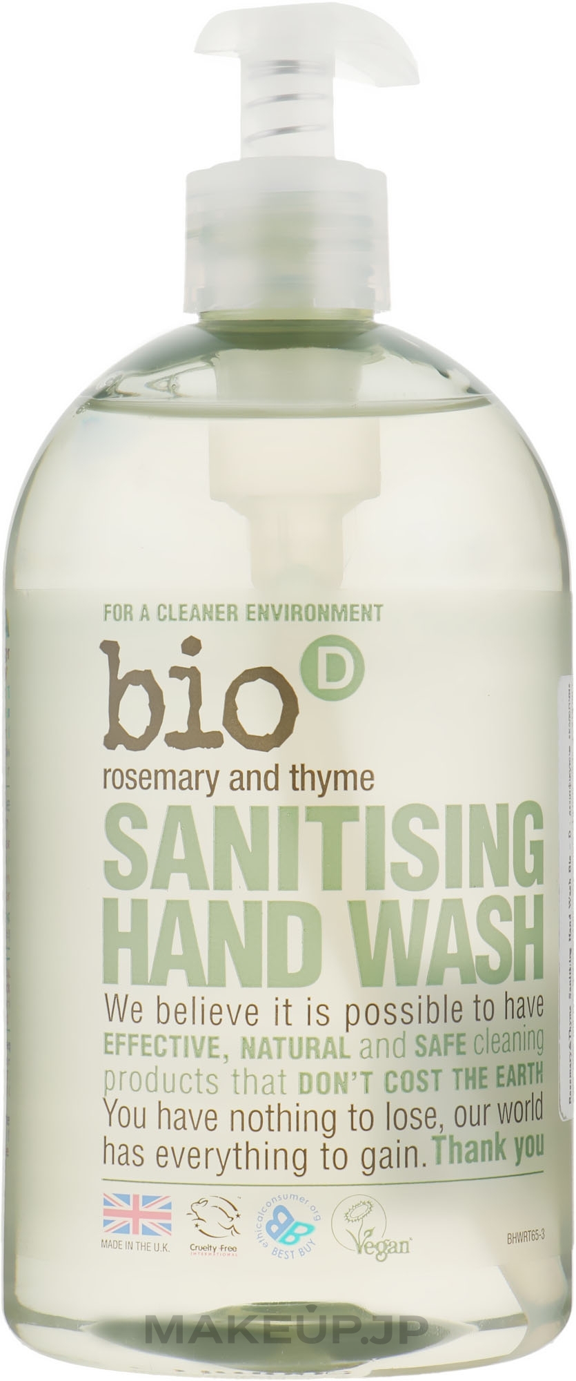 Antibacterial Rosemary & Thyme Liquid Soap - Bio-D Rosemary & Thyme Sanitising Hand Wash — photo 500 ml