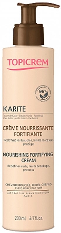Nourishing & Strengthening Hair Cream with Shea Butter - Topicrem Karite Nourishing Fortifying Cream — photo N1