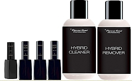 Fragrances, Perfumes, Cosmetics Set - Pierre Rene Hybrid 3 Color №03 (primer/11ml + laquer/11ml + top/coat/11ml + base/coat/11ml + cleaner/150ml + remover/150ml)