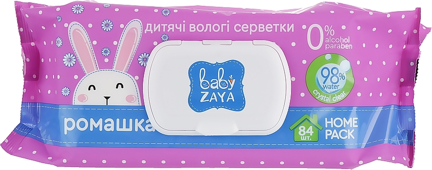 Chamomile Wet Wipes, 84 pcs - Baby Zaya — photo N1