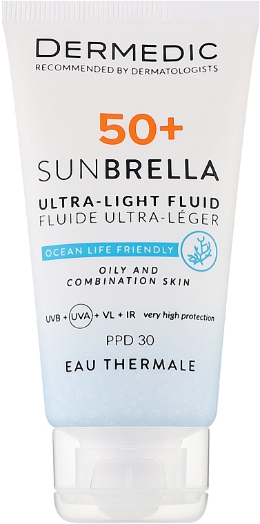 Ultra-Lightweight Protective Cream SPF 50+ for Oily & Combination Skin - Dermedic 50+ Sunbrella Ultra-light Fluid — photo N1