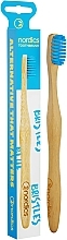 Fragrances, Perfumes, Cosmetics Bamboo Toothbrush, medium, blue bristles - Nordics Bamboo Toothbrush