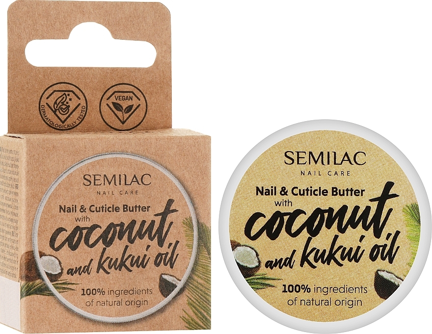 Cuticle and Nail Oil with Coconut - Semilac Nail Care Coconut and Kukui Oil — photo N7