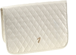 Fragrances, Perfumes, Cosmetics Quilted Cosmetic Bag 21.5x27.5x10 cm, A6114VT, beige - Janeke Chic Big Pouch with Hook