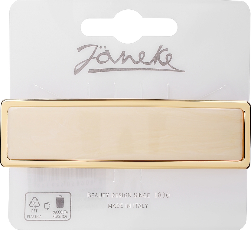 Hair Clip JG45020G CRN, 9 x 2.5 cm, golden milk - Janeke — photo N4