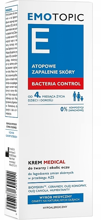 Face & Eye Cream - Pharmaceris E Emotopic Bacteria Control Medical Cream — photo N10