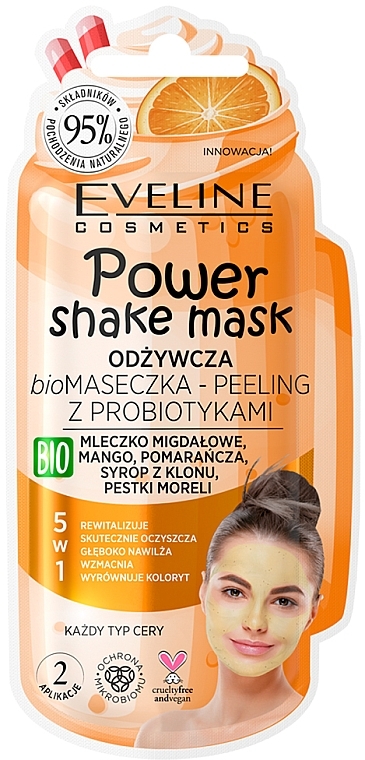 Nourishing Probiotic Peeling Mask - Eveline Cosmetics Power Shake Mask — photo N1