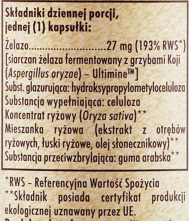 Dietary Supplement "Koji Iron", 27 mg - Solgar Earth Source Koji Iron — photo N8