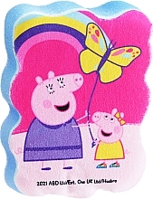 Kids Bath Sponge 'Peppa Pig', Peppa with butterfly, blue - Suavipiel Peppa Pig Bath Sponge — photo N4