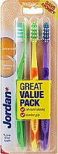 Fragrances, Perfumes, Cosmetics Toothbrush Medium, green + yellow + purple - Jordan Advanced Medium Toothbrush