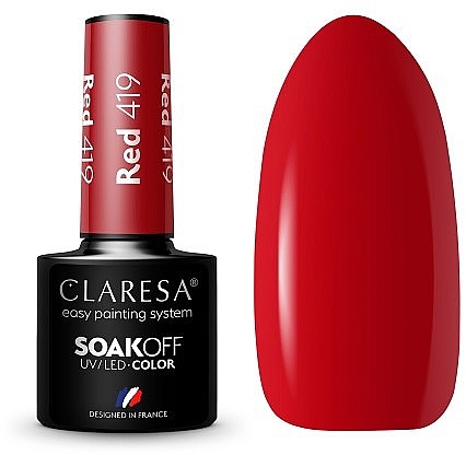 Gel Polish Set #22 - Claresa SoakOFF UV/LED Color Red/Make It Shine! (gel/polish/2x5g) — photo N6
