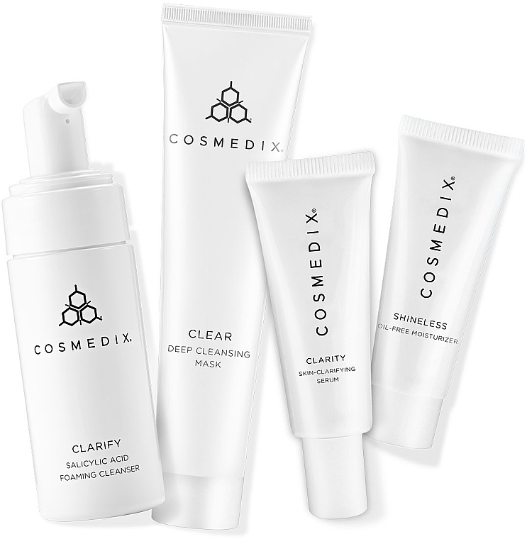 Set - Cosmedix Clarifying & Cleansing 4-Piece Essentials Kit (f/cleanser/60ml + f/ser/15ml + f/mask/30g + f/cr/15ml) — photo N2