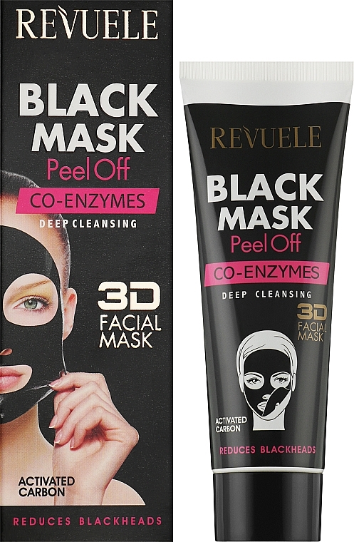 Face Black Mask "Coenzyme Q10" - Revuele Black Mask Peel Off Co-Enzymes — photo N4