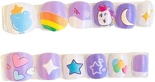 Self-Adhesive False Nails for Kids 'Stars', 985 - Deni Tipsy Kids Card — photo N6