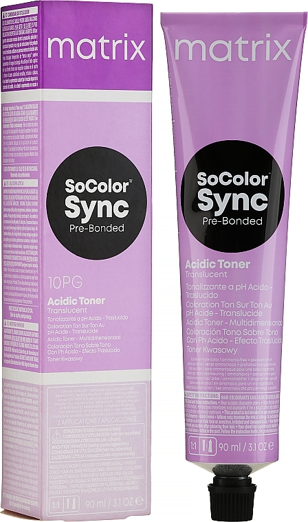 Ammonia-Free Acid Hair Toner - Matrix SoColor Sync Pre-Bonded Acidic Toner Translucent — photo N7