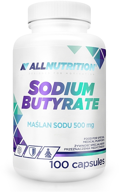 Butyrate Food Supplement, 100 Capsules - Allnutrition Sodium Butyrate 500mg — photo N1