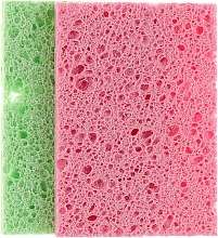 Fragrances, Perfumes, Cosmetics Porous Face Cleansing Sponge, PF-27, green+pink - Puffic Fashion