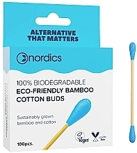 Fragrances, Perfumes, Cosmetics Bamboo Cotton Buds, 100 pcs, blue - Nordics Bamboo Cotton Buds Blue	