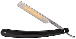 Straight Razor, black plastic, stainless steel - Dovo Straight Razor 3/8" Black Plastic Inox — photo N4