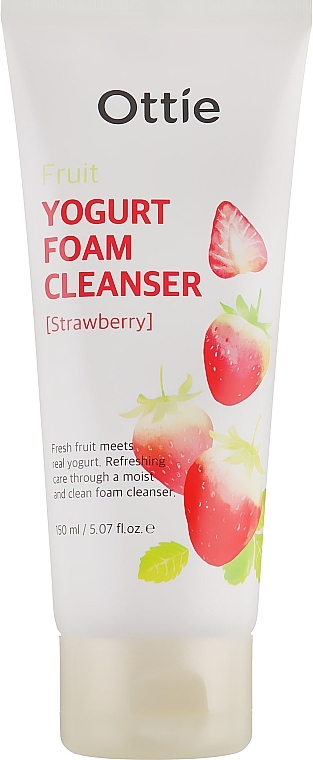 Fruit Yoghurt Facial Foam - Ottie Fruits Yogurt Foam Cleanser Strawberry — photo N9