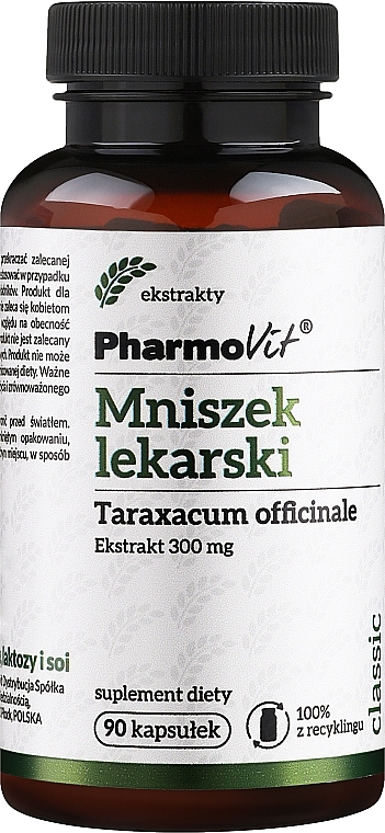 Dietary Supplement 'Dandelion Extract', 300 mg - PharmoVit Classic Taraxacum Officinale — photo N1