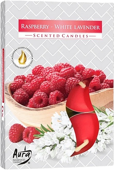 Raspberry & White Lavender Tealight Set - Bispol Raspberry-White Lavender Scented Candles — photo N1