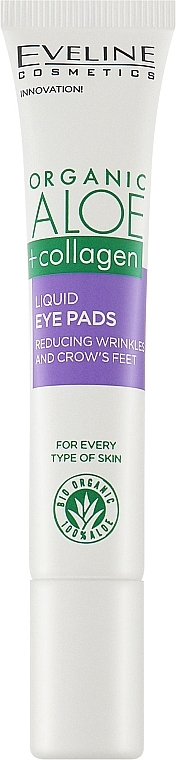 Wrinkle Reduction Liquid Eye Patches - Eveline Cosmetics Organic Aloe + Collagen — photo N1