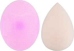 Fragrances, Perfumes, Cosmetics Face Cleansing & Makeup Sponge 2in1, PF-52, pink + beige - Puffic Fashion 