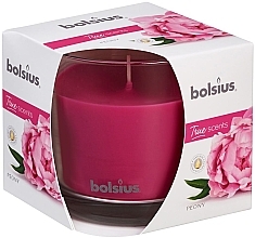 Fragrances, Perfumes, Cosmetics Scented Candle in Glass "Peony", 95/95 mm - Bolsius True Scents Candle