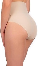 Seamless Boyshort Panties, laser cut, plus size, beige - Moraj — photo N2