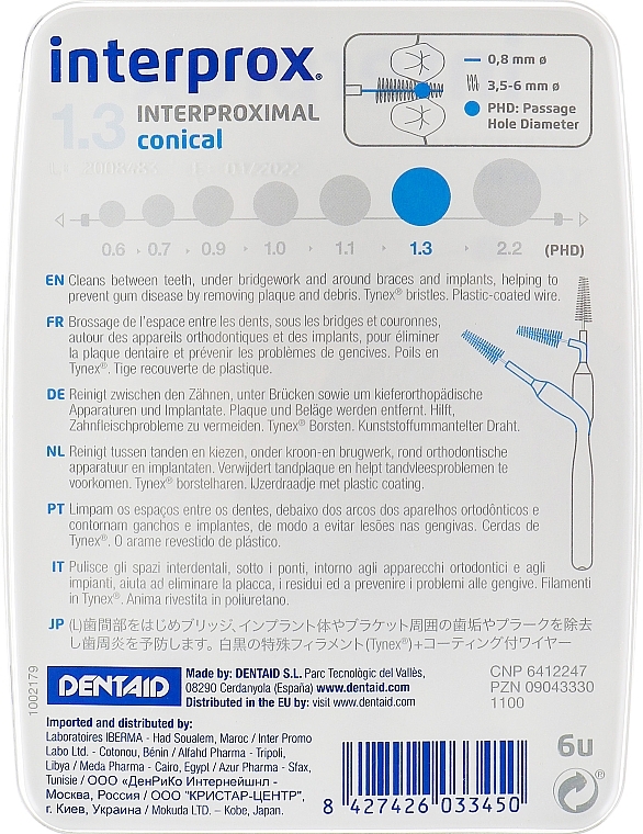 Interdental Brushes, 1,3 mm - Dentaid Interprox 4G Conical — photo N3