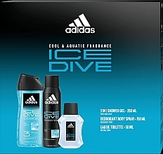 Adidas Ice Dive - Set (EDT/50ml+Spray/150ml+SH/Gel/250ml) — photo N1