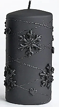 Fragrances, Perfumes, Cosmetics Decorative Candle, black, 7x18 cm - Artman Snowflake Application