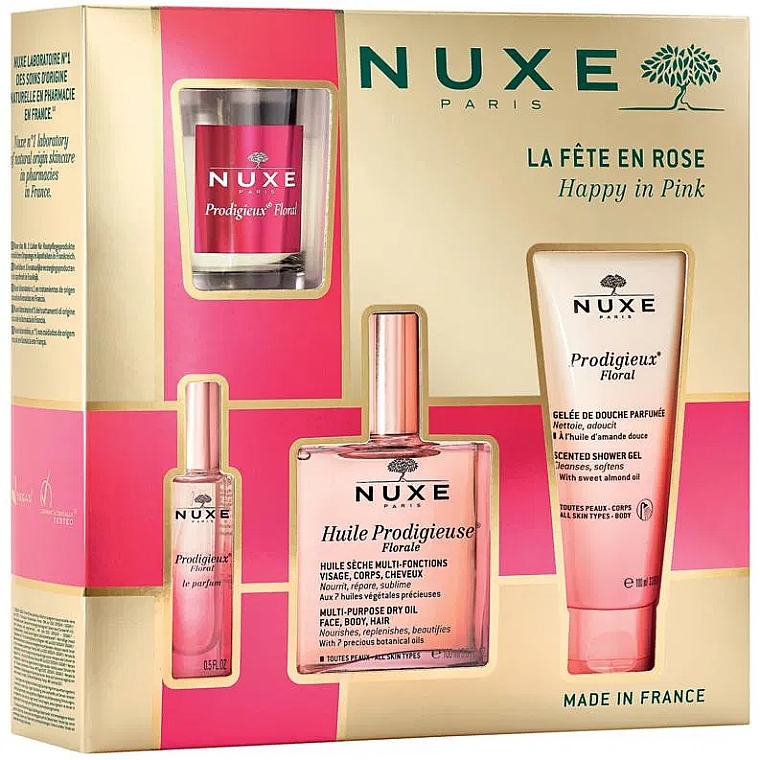 Nuxe Prodigieux Floral - Set (perf/15ml+oil/100ml+sh/gel/100ml+candle/60g) — photo N1