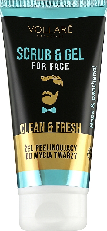 Face Cleansing Peeling Gel - Vollare Scrub & Gel For Facial Cleansing Men — photo N1