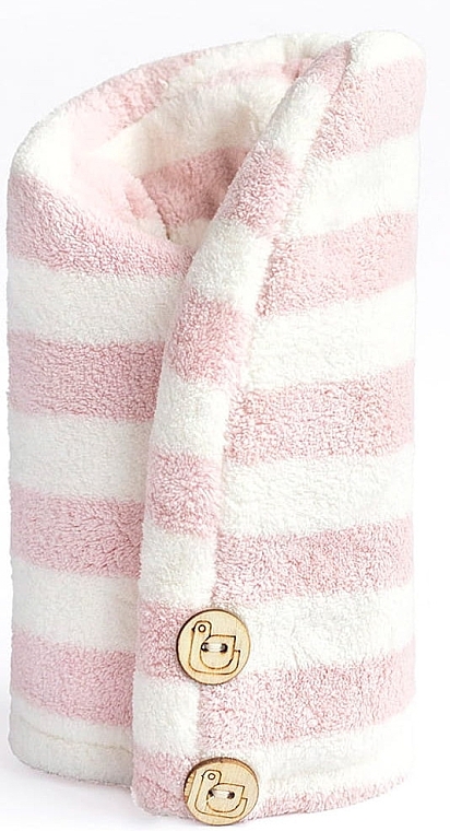 Microfiber Hair Towel, Pink + White - Trust My Sister — photo N5