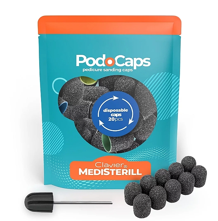 Abrasive Pedicure Nozzles - Clavier Medisterill PodoCaps Pedicure Sanding Caps — photo N4