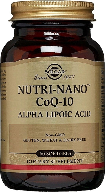 Dietary Supplement "Alpha Lipoic Acid" - Solgar Nutri-Nano CoQ-10 — photo N1