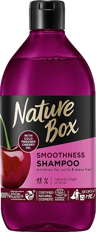 Smoothing Shampoo for Unruly & Wavy Hair - Nature Box Cherry Oil Smoothness Shampoo — photo N1