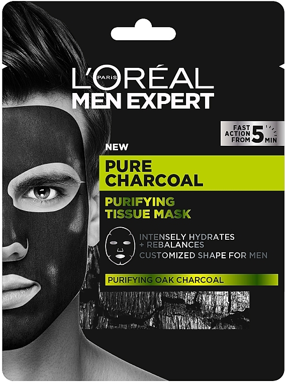 Sheet Mask - L’Oreal Paris Men Expert Pure Charcoal — photo N1