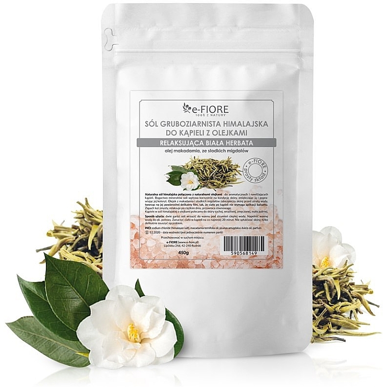 Himalayan Bath Salt "White Tea" - E-Fiore White Tea Himalayan Salt — photo N2