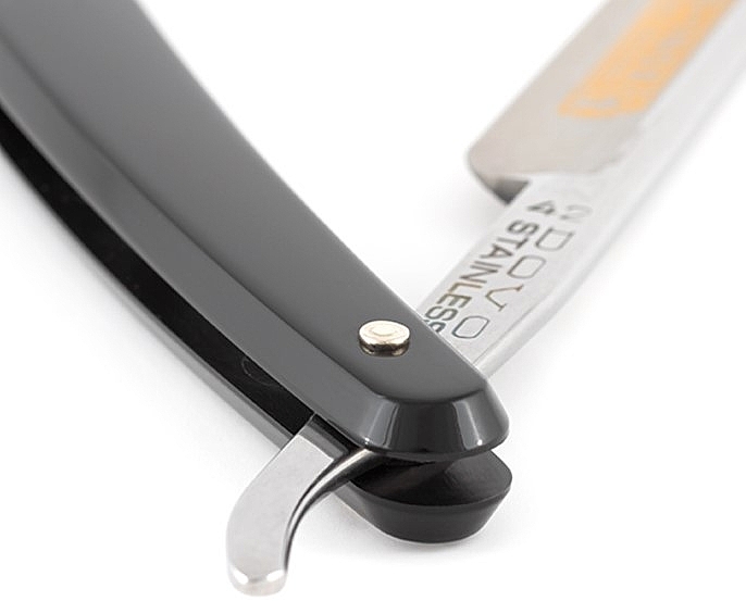 Straight Razor, black plastic, stainless steel - Dovo Straight Razor 3/8" Black Plastic Inox — photo N20