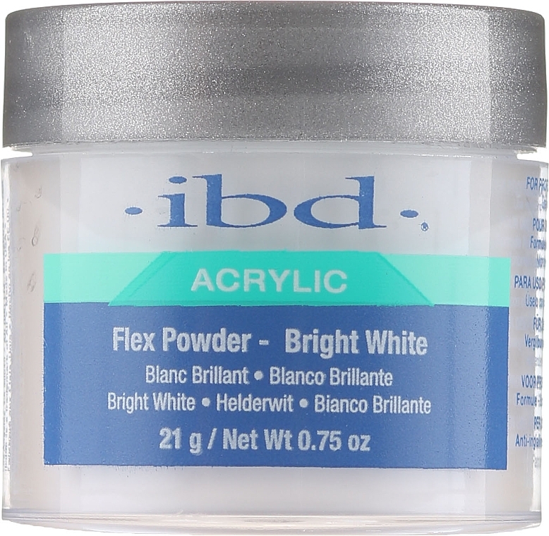 Acrylic Powder, Bright White - IBD Flex Powder Bright White — photo N1