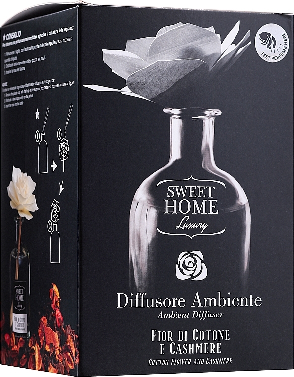 Reed Diffuser - Sweet Home Collection Luxury Profumatore Ambiente Con Fiore Fiore Di Cotone e Cashmere — photo N1