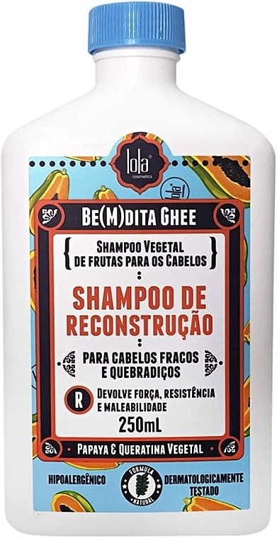 Repairing Papaya & Keratin Shampoo - Lola Cosmetics Be(M)dita Ghee Reconstructing Shampoo With Papaya And Keratin — photo N13