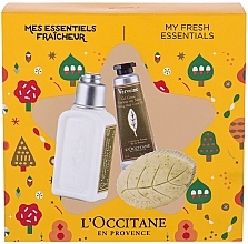 Fragrances, Perfumes, Cosmetics Set - L'Occitane Verbena Travel Set (b/milk/30ml + h/cr/10ml + soap/25g)