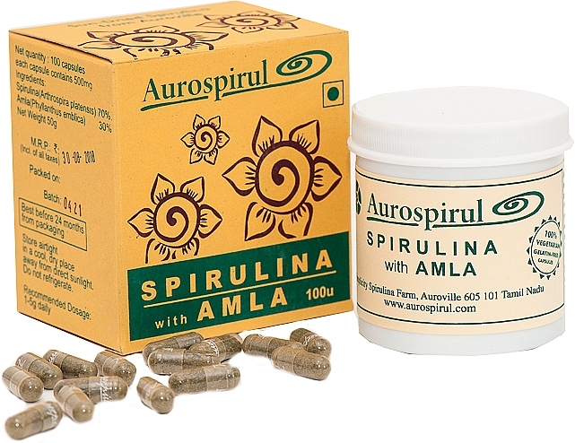 Spirulina + Amla Dietary Supplement Capsules - Moma Aurospirul Spirulina + Amla — photo N5