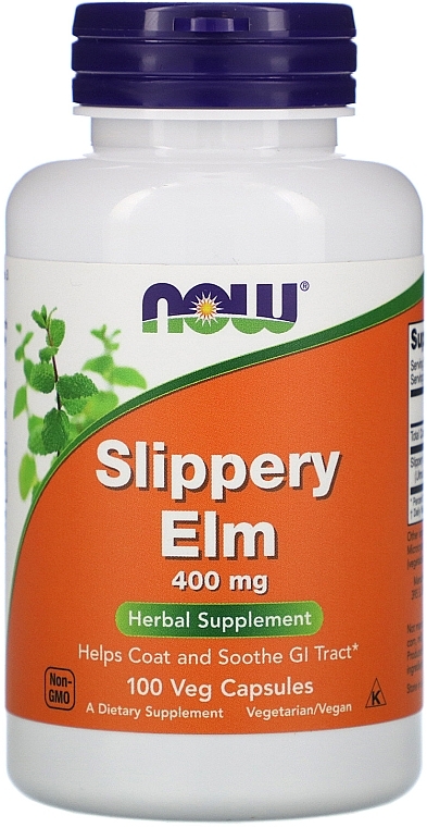 Slippery Elm, 400mg, capsules - Now Foods Slippery Elm, 400mg — photo N8